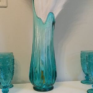 Elegant Blue Glass Vase